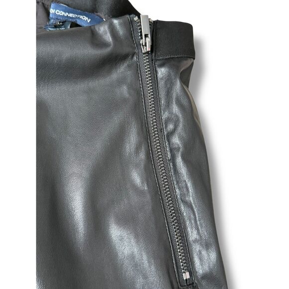 NWT French Connection Black Faux Leather Straight Leg Pants | Size 8 - Picture 9 of 9